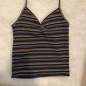 Tillys Rainbow Striped Crop Top